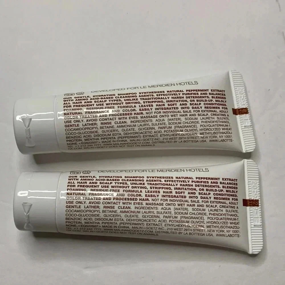 Malin + Goetz Peppermint Shampoo 2 Tubes Gentle, Clarifying  Wash 1 oz New